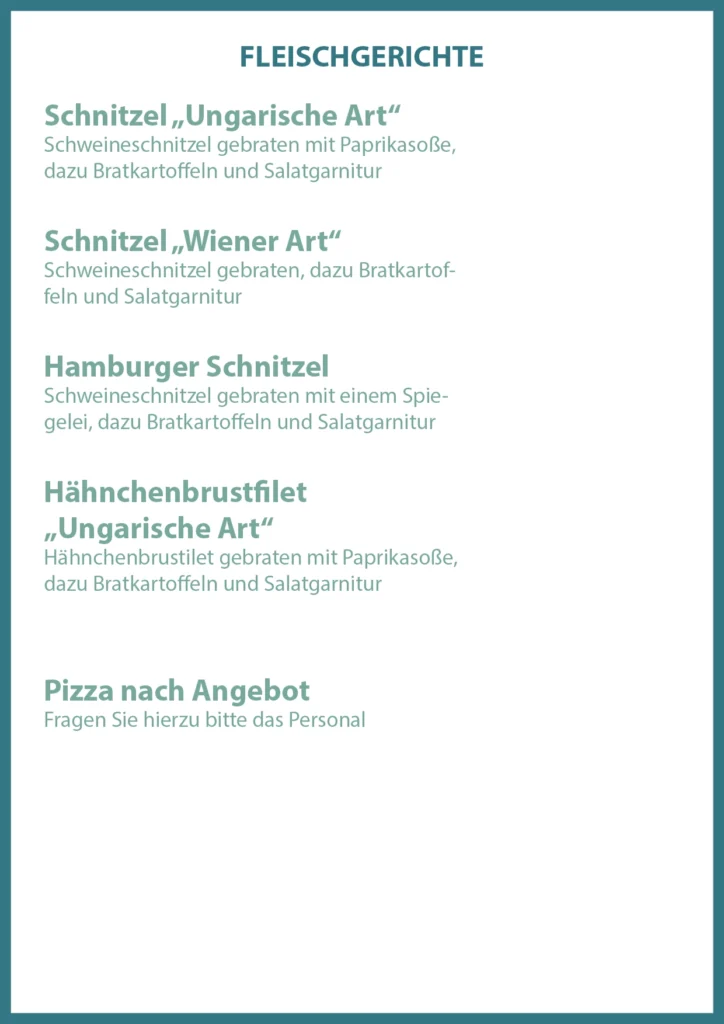 Speisekarte Strandperle Insel Poel